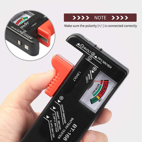 1Pcs Battery Tester Checker, Universal Battery Checker Model BT-168for AA AAA C D 9V 1.5V Button Cell Batteries Smal Electrical Equipment (Require...
