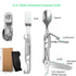 Outdoor Camping Utensil Set, Multi Tools 6 in 1 Stainless Steel Camping Spoon Fork Knife Combo, Vonhen Portable Travel Cutlery Set, Detachable Hik...
