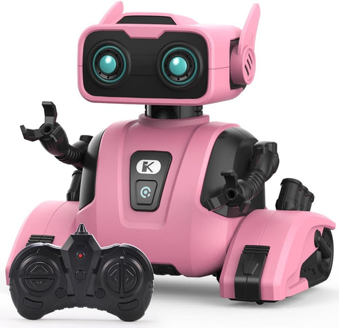 Robot Toys for Girls Boys - Remote Control Robots for Kids,RC Robots with LED Eyes,Auto-Demonstration,Dance Moves, Music, and Flexible Head & Arms...