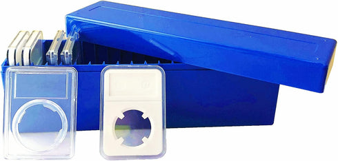 Ettonsun Plastic Coin Storage Box Case for 20 Slab Coin Holders Fit for PCGS NGC PCCB PMGab Coin Holders (Blue)...