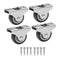 Mini Fixed Caster Wheels 1 Inch Low Profile Small Casters with Screws, Steel Top Plate, Silent Ball Bearing Rubber Rolling Caster Wheels for Furni...