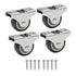 Mini Fixed Caster Wheels 1 Inch Low Profile Small Casters with Screws, Steel Top Plate, Silent Ball Bearing Rubber Rolling Caster Wheels for Furni...