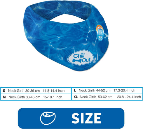 ALL FOR PAWS Cooling Neck Wraps for Dogs,Ice Dog Bandanas,Dog Cooling Dog Bandana,Chill Out Blue Dog Collar Dog Collar Cat Collar,Neck Cooler,Neck...