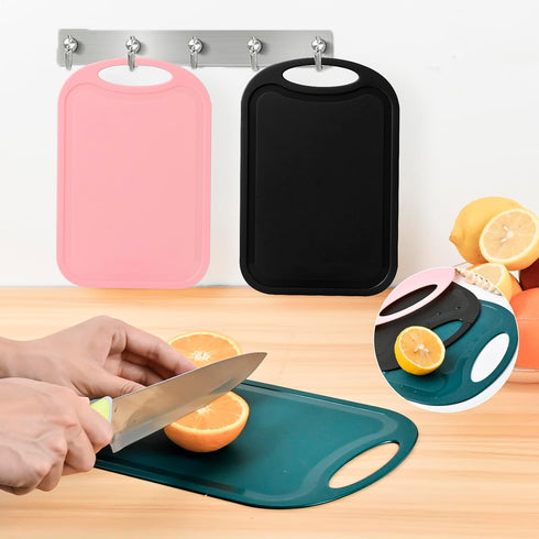 Cutting Coards for Kitchen,3 Piece Plastic Cutting Board Set, Chopping Board with Juice Grooves Carrying Handle...