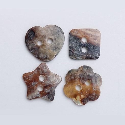 10 PCS 2 Holes Heart Star Flower Square Shaped Mother of Pearl Delicate Natural Shell Buttons for Sewing Craft Scrapbooking (Flower, 11.5mm)...