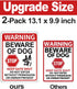 2 Pack Beware of Dog Signs, 13x9.9 inch Reflective Tin Sign Beware of Dog for Fence, Do Not Enter Sign Great for Garden and Yard Wall Decor...