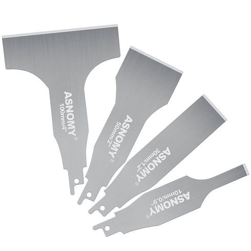 ASNOMY 4PCS Reciprocating Saw Scraper Blade, Multifunctional Stainless Steel Electric Scraper Tile Cleaning Tools for Concrete floor, wall cleanin...