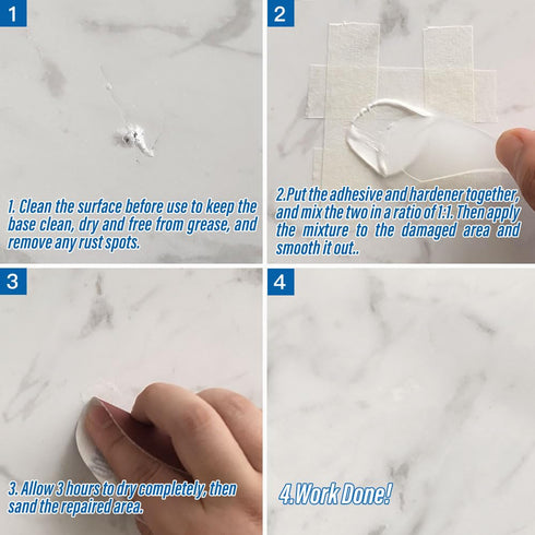 Quartz Countertop Repair Kit(White), Marble and Granite Repair to Fix Nicks, Chips, or Scratches on Granite, Marble Porcelain, Corian, Travertine,...