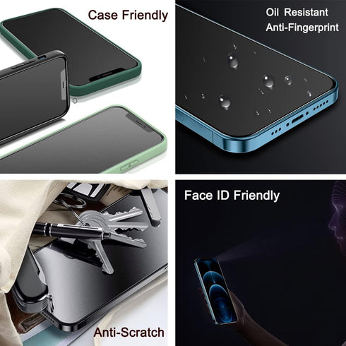 2 Pack Compatible with iPhone 12 Pro Max 6.7" Matte Privacy Screen Protector, Anti-Glare Anti-Spy Scratch Resistant Tempered Glass Film, Anti-Shat...