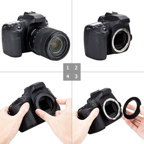 58mm Macro Lens Reverse Ring Adapter for Canon EOS Rebel T6 T7 T5 SL3 SL2 T8i T7i T6i T6s T5i 2000D 4000D 90D 80D 70D with EF-S 18-55mm Kit Lens &...