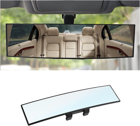 8sanlione Car Rearview Mirrors, Shock Resistant Interior Clip-on Panoramic Rear View Mirror for Car, Wide Viewing Range, 12 inch HD Universal Use ...