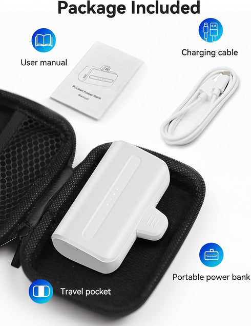 NEWDERY Mini Portable Charger for iPhone, 6600mAh 22W PD Power Bank Fast Charging with Carrying Case, Small Travel Battery Pack Compatible with iP...
