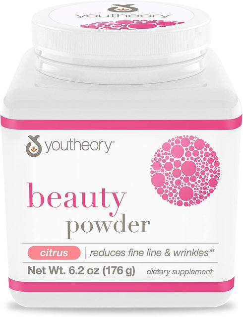 Youtheory Beauty Powder Citrus Flavor, Reduces fine lines & wrinkles, 21 Servings...
