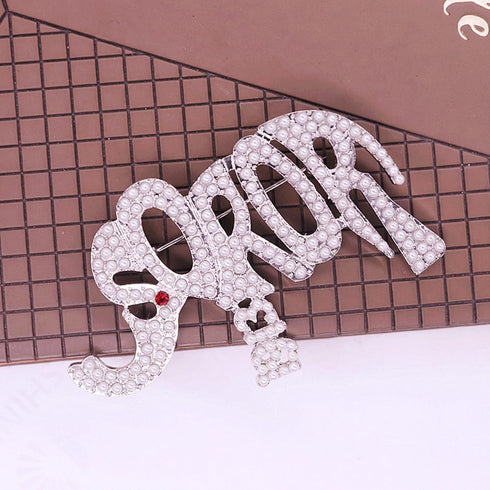 Pearl Elephant DST Sorority Pin Soror Greek Delta Brooch Social Womenhood Gift Jewelry For Clothing Bag...