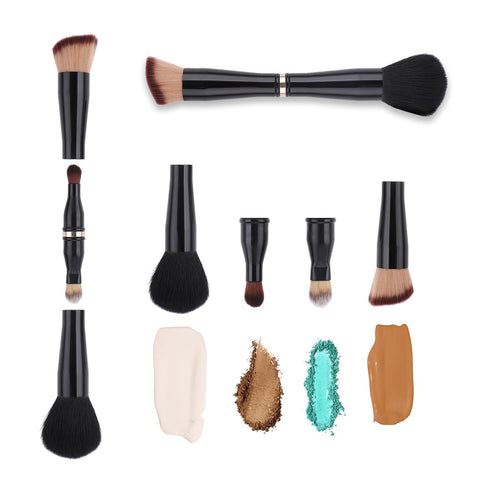4 in-1 Makeup Brush Set, Foundation Brush Blush Brush Eyeshadow Powder Brush Concealer Brush All-in-One Travel Makeup Brushes Double Ended Makeup ...
