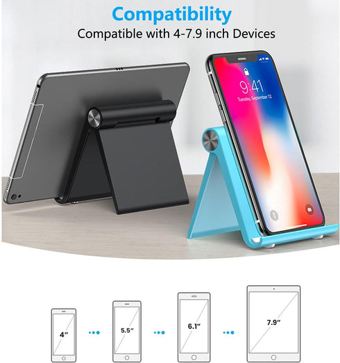 Cell Phone Stand Holder, Cellphone Holder Adjustable Desktop Phone Stand for Desk, Foldable Phone Cradle Dock Mobile Stand for iPhone iPad Tablet ...