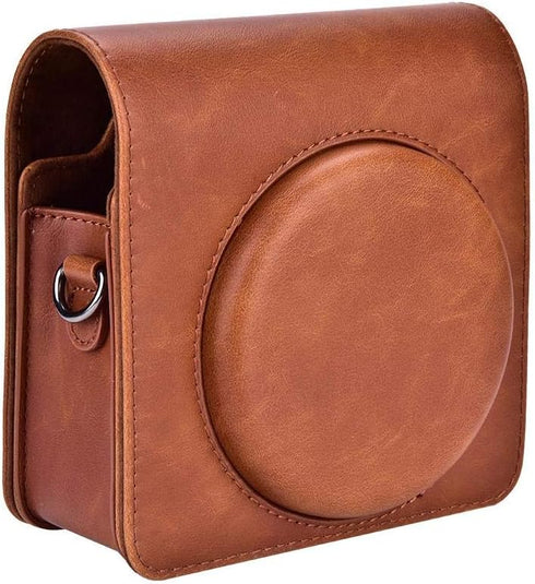 Camera Bag, PU Leather Protective Case Bag with Shoulder Strap for Fujifilm Instax SQ6 Camera(Brown)...