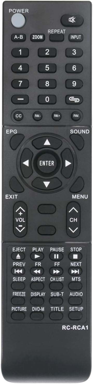 RC-RCA1 Replacement Remote Control fit for RCA TV LED39B45RQ 46LB45RQ 26LA30RQD RE20QP80 32LA30RQ LED42C45RQ 46LB45RQ 32LA30 46LB45RQ LED46A55R120...