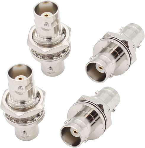 BNC Female to Female Adapter Bulkhead Connector Coax Extension BNC Coupler for CCTV Security Camera System … (4-Pack)...