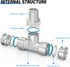 TAILONZ PNEUMATIC 304 Stainless Steel Male Branch Tee 1/2 Inch Tube OD x 3/8 Inch NPT Thread Push to Connect Fittings PT-1/2-N3 (Pack of 2)...