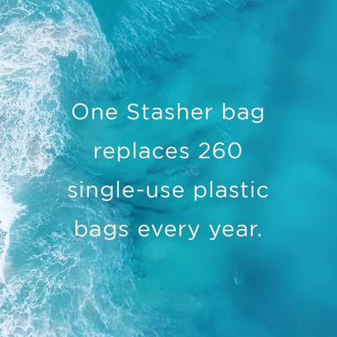 Stasher Premium Silicone Reusable Food Storage Pocket Bag, Clear | Microwave, Sous Vide, Dishwasher, Oven and Freezer Safe | BPA Free, Leak-free, ...