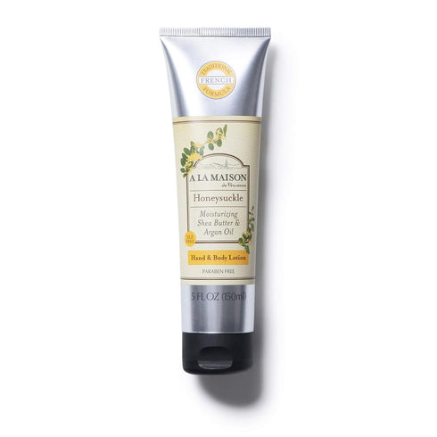 A LA MAISON Moisturizing Lotion, Honeysuckle - Uses: Hand and Body, Argan Oil, Pure Shea Butter, Essential Oils, Plant Based, Cruelty-Free, SLS an...