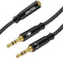 Headset Splitter Cable for PC 3.5mm Crystal-Nylon Braid 3.5mm Female to Dual 3.5mm TRS Male Headphone Mic Audio Y Splitter Cable CTIA Gaming Heads...