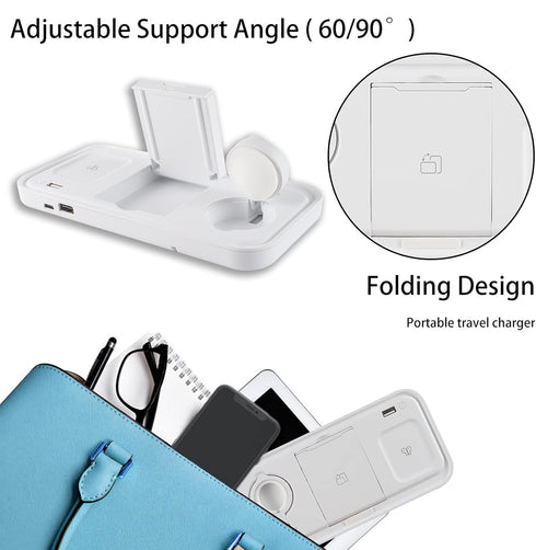Lamp with Wireless Charger, 4 in 1 Wireless Charging Station Compatible with iPhone/Samsung/Other Qi-Enabled Phones, and AirPods 2/Pro, Wireless C...