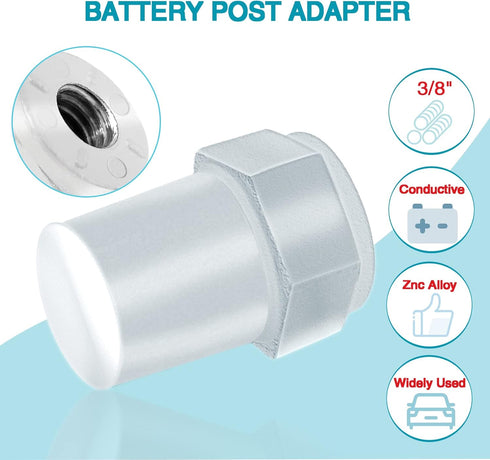 Car Battery Post Adapter: 4Pcs Side Post to Top Post Battery Adapter with 3/8" Female Thread...