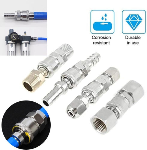 8pcs BSP 1/2" Air Hose Coupler Pneumatic Plug Socket Air Compressor Hose Quick Connector Set...