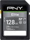 PNY 128GB Elite Class 10 U1 V10 SDXC Flash Memory Card - 100MB/s, Class 10, U1, V10, Full HD, UHS-I, Full Size SD...