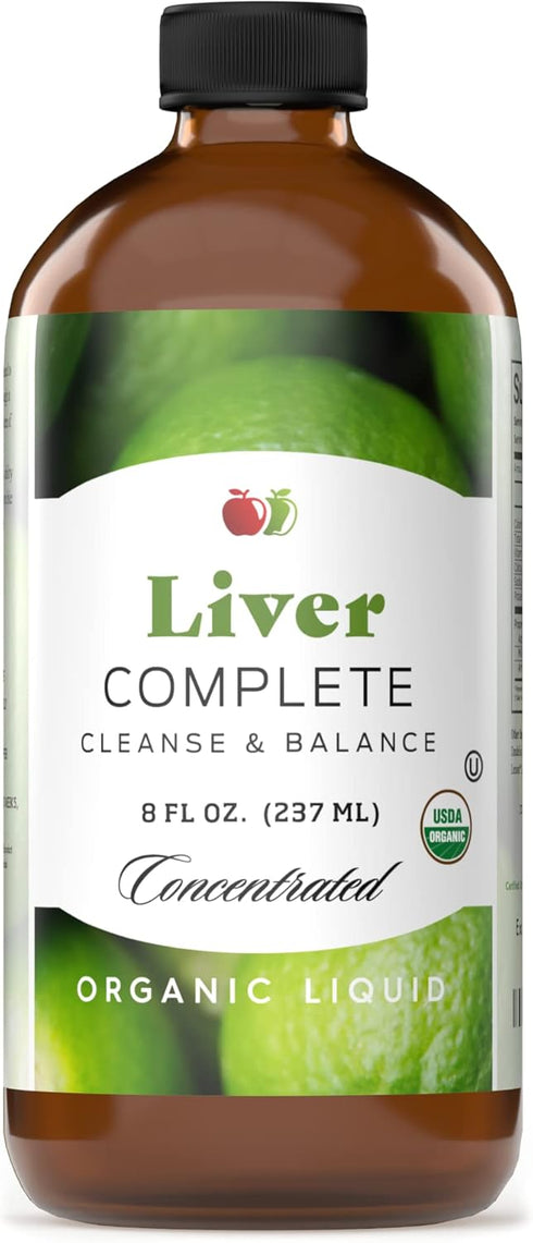 Liver Complete 8oz Organic Liquid Concentrate - Liver Cleanse & Digestive Bitters Vinegar Supplement...