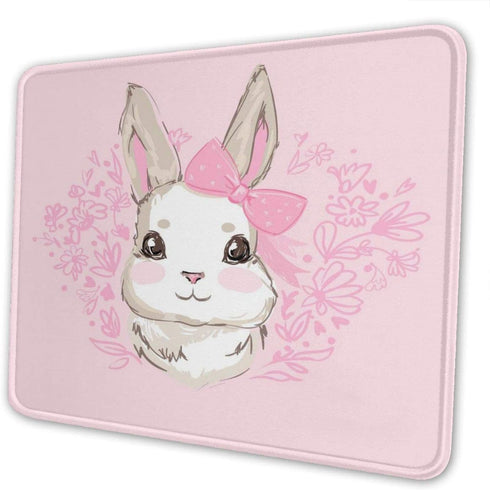 Cute Rabbit Non-Slip Rubber Round Mouse Pad,Gray Cute Rabbit Design Square Mouse Pad Home Office Computer...