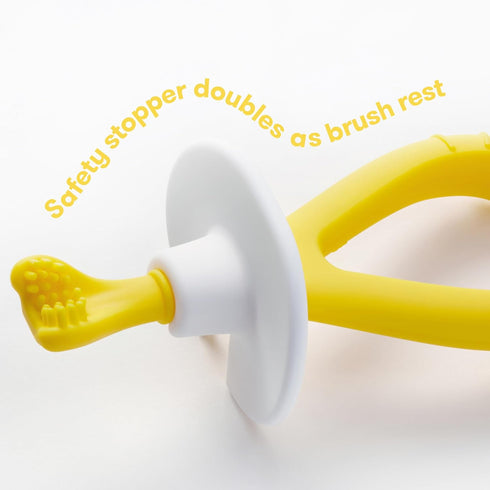 Frida Baby Training Toothbrush for Babies with Soft Silicone Bristles, Yellow...