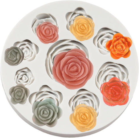 Rose Flower Silicone Mold Flower Fondant Chocolate Candy Molds For Flower Cake Decoration Cupcake Topper Sugar Craft Polymer Clay Gum Paste...