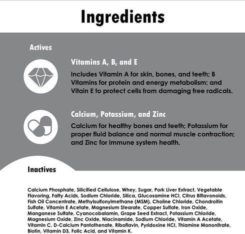 Vita-Tabs Silver - Vitamins, Minerals, Nutrients - Support for Senior Dog - Supplement for Healthy Bone, Joint, Energy, Immune System - 100 Chewab...