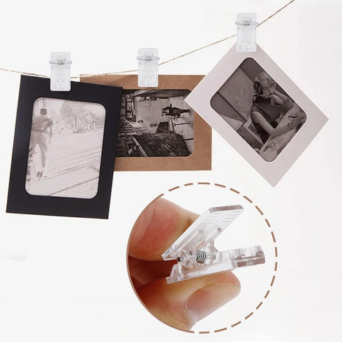30Pcs Self-Adhesive Clips, Plastic Clear Wall Tapestry Clips, Small Double-Sided Adhesive Hanging Spring Clips for Teachers, Student Poster Photo ...