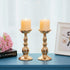 Set of 2 Gold Candlestick Metal Pillar Candle Holders, Flameless Candlestick Holders Stand Centerpieces Decoration Ideal for Weddings, Special Eve...
