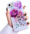 Qokey Compatible with iPhone SE Case 2022/2020,for iPhone 7/8 Cases 4.7 inch Flower Cute Fashion Design for Women Girls 360 Degree Rotating Ring K...
