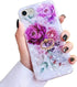 Qokey Compatible with iPhone SE Case 2022/2020,for iPhone 7/8 Cases 4.7 inch Flower Cute Fashion Design for Women Girls 360 Degree Rotating Ring K...