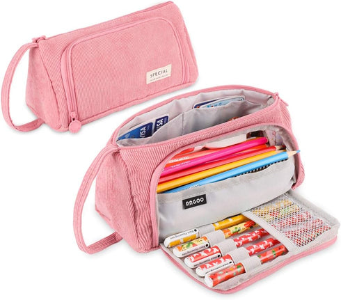 iSuperb Big Capacity Pencil Case Corduroy Large Pencil Pouch Portable Pen Bag Zipper Organizer Makeup Cosmetic Bags for Women Office...