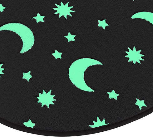 Noctilucent Mat Anti-Slip Rug Star Shinning in Night Door Mat Glow in Dark Decorative Floor Mat Outdoor Indoor Entrance Soft Carpet Semicircular 2...