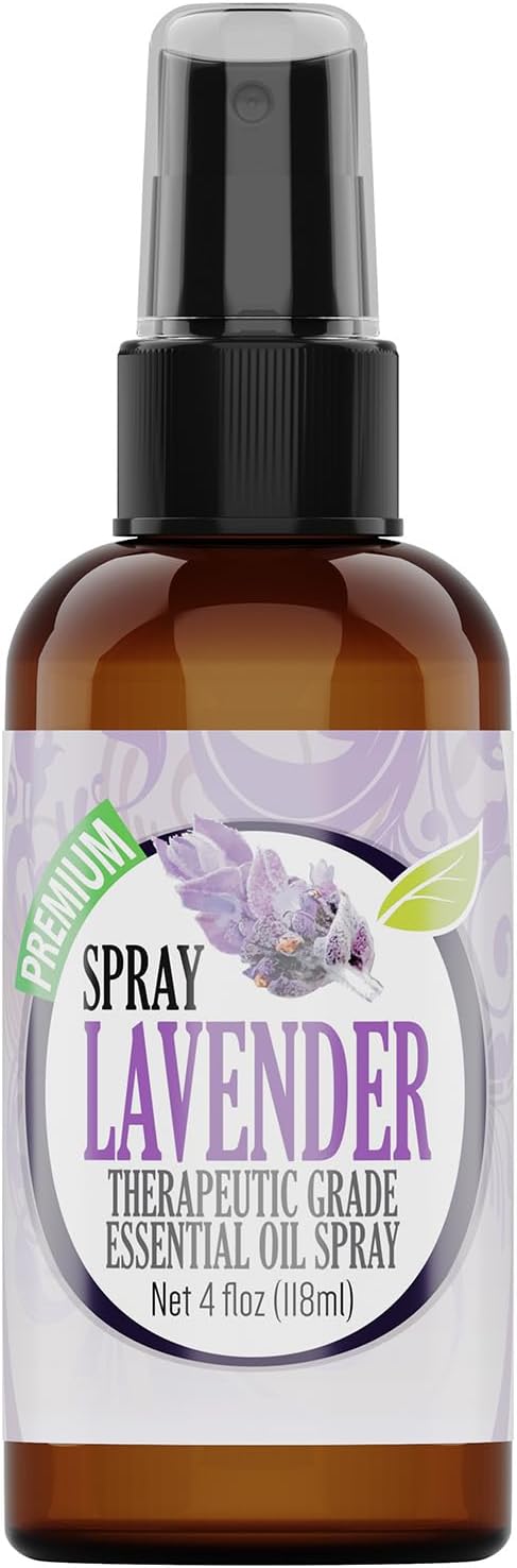 Healing Solutions Lavender Spray 4 oz – Water Infused with Lavender Essential Oil – Aromatherapy Oil Spray...