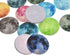 20Pcs 35mm Glow in the Dark Glass Moon Lunar Round Dome Glass Cabochons Flatback for DIY Craft Necklace Bracelet Pendant Making...
