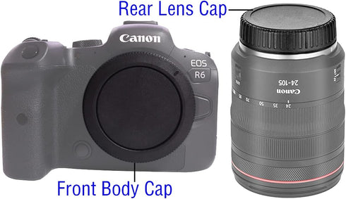 Camera Body Cap & Lens Rear Cap Cover for Canon EOS R50 R100 R10 R8 R7 R6 R5 R5C R3 R RP More Canon RF Mount and Lens Accessories,HUIPUXIANG [2 Se...
