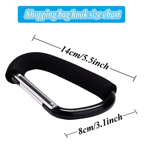 Stroller Hooks by Baby,Large Stroller Hooks for Mommy, 2 pcs Carabiner Stroller Hook Organizer for Hanging Purses, Diaper Bag, Shopping Bags. (Pur...