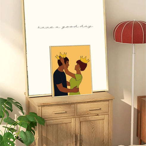 WEBEEDY Canvas Painting Kit, 2 Pack 8x10 Pre Drawn Stretched Canvas Painting for Adults, Afro King Queen Themes, DIY Painting and Sip Party Suppli...