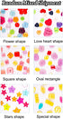 AKOAK 1 Bottle (Approx. 400Pcs) Handmade Candy-Colored Children's Clothing Buttons, Square/Heart-Shaped/Flower-Shaped, a Variety of Shapes and Col...