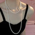 Elegant Women Lady Long White Sweater Created Pearl Necklace Beaded necklace...