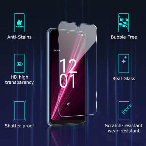 2 PACK T - Mobile Revvl 6 5G / Revvl 6X 5G Screen Protector Glass, Premium 9H Hardness Anti-Scratch Bubble Free Tempered Glass Screen Protector fo...